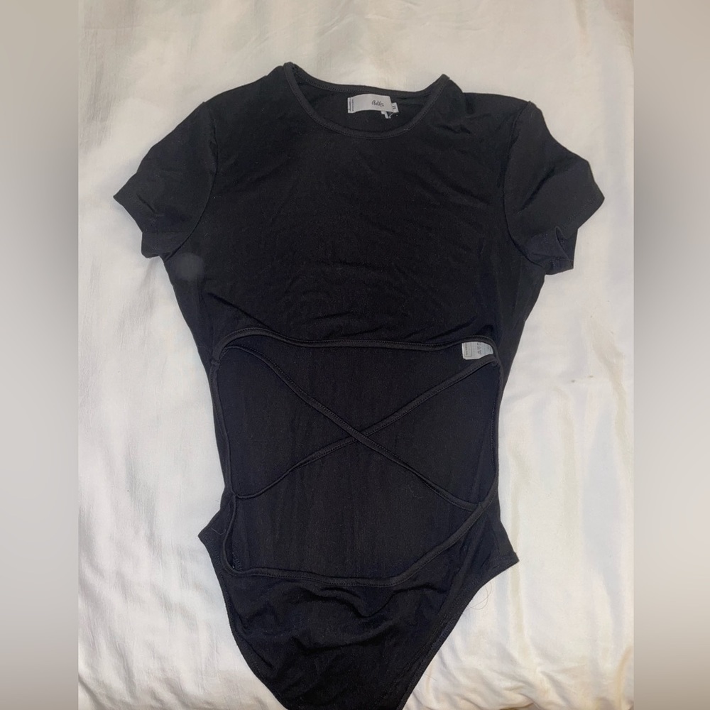 Adika Criss Cross Front Black Bodysuit